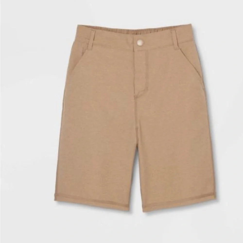 Boys' Adaptive Dry Fit Shorts - Cat & Jack-Heathered Brown